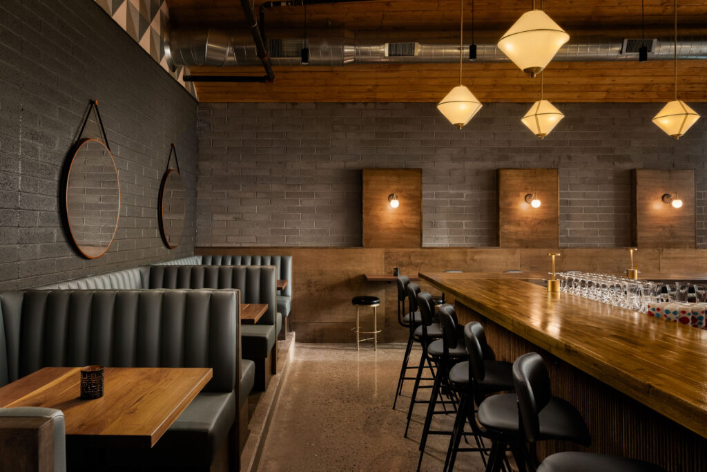 Restaurant bar and dining area design.